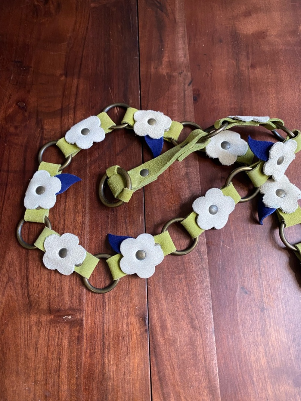 Vintage Dolce and Gabbana suede flower belt strap